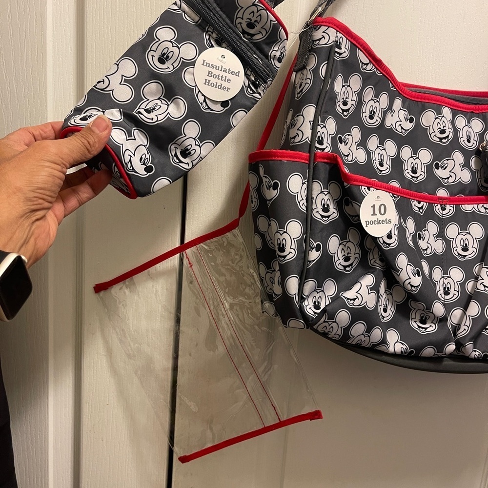 Disney Mickey Toss Print Satchel Wet Pack Changing Pad 
Pacifier& Bottle Holder - Picture 2 of 16
